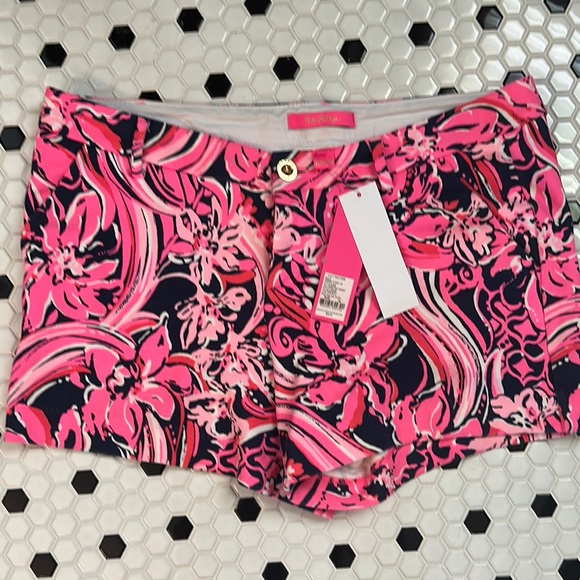 Lilly Pulitzer Pants - Pink and Black Floral Shorts
